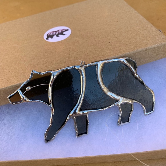 Black Bear Stained Glass Small Sun Catcher - Picture 9 of 12